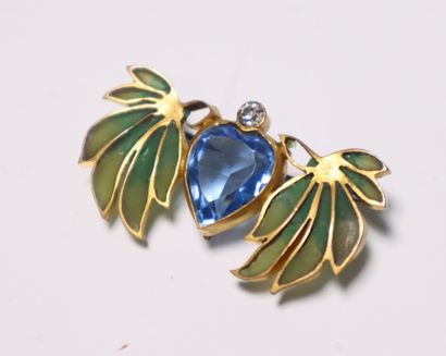 Broche en métal doré de style art déco, attribué...