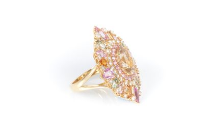 Bague Cocktail en or jaune 750°/.(18K) 8g15...