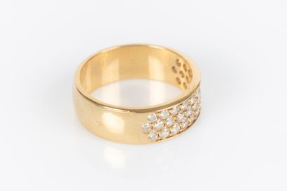 Bague bandeau en or jaune 18K 750 millièmes...