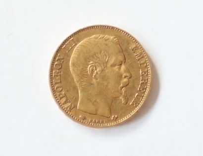 Gold coin 20 FF 1858.