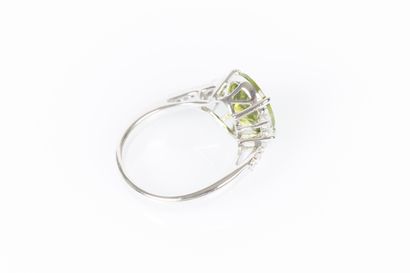 Ring in white gold 750°/.(18K) 4g50, set...