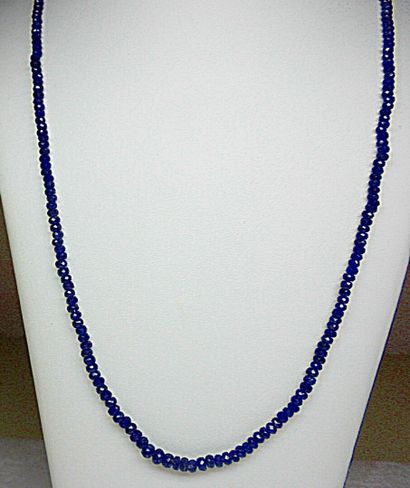 Necklace in light fall of natural sapphires...