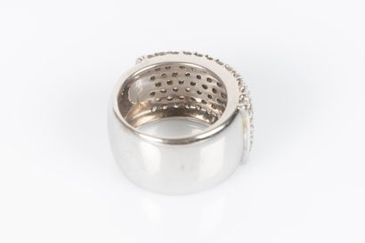 Bague bandeau en or gris 18K 750 millièmes...
