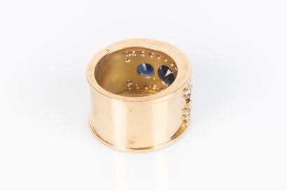 Bague bandeau en or jaune 18K 750 millièmes...