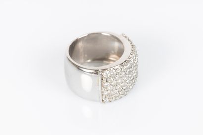 Bague bandeau en or gris 18K 750 millièmes...