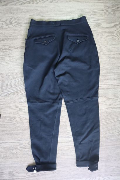 HERMES. Pantalon Jodhpur noir 97% coton et...