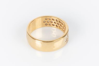 Bague bandeau en or jaune 18K 750 millièmes...