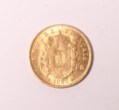 1 gold coin, 20FF Napoleon III 1865. 6.42...