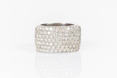 Bague bandeau en or gris 18K 750 millièmes...
