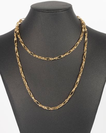 Collier en or jaune 18K 750 millièmes à maille...