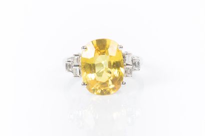 Ring in white gold 750°/.(18K) 4g75 set with...