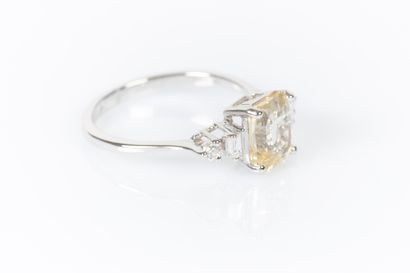 Ring in white gold 750°/.(18K) 2g65 set with...