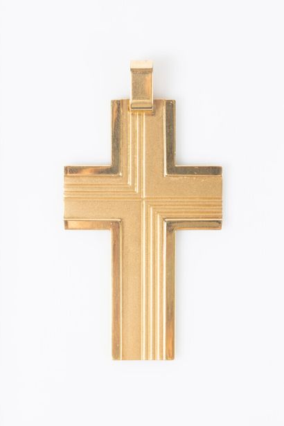 Pendant Cross in yellow gold 18K 750 thousandth,...