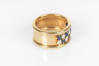 Bague bandeau en or jaune 18K 750 millièmes...