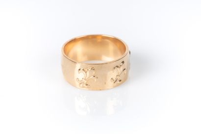 Bague bandeau en or jaune 18K 750 millièmes...
