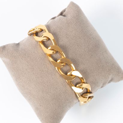 Large bracelet gourmette en or jaune 18K...