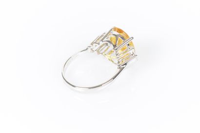 Ring in white gold 750°/.(18K) 4g75 set with...