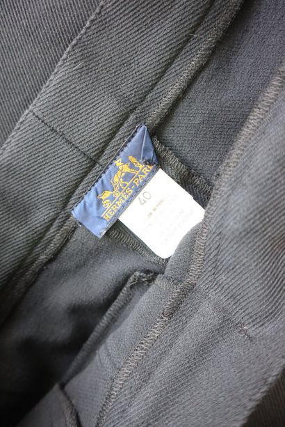 HERMES. Pantalon Jodhpur noir 97% coton et...