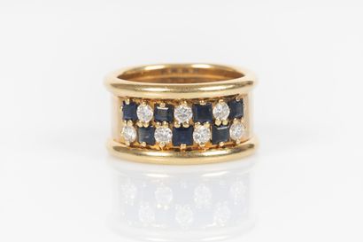 Bague bandeau en or jaune 18K 750 millièmes...