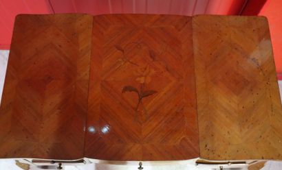Veneer and marquetry vanity with Louis XV-style...