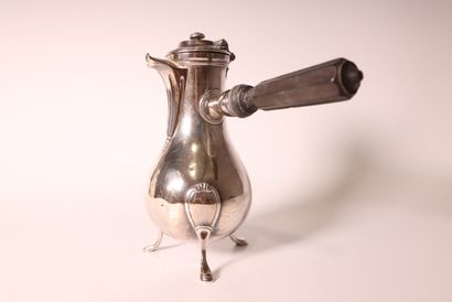Small plain silver baluster pourer with pearl...