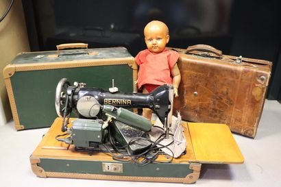 Lot including: Celluloid bather, leather...