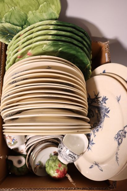 Set of porcelain and earthenware dishes,...