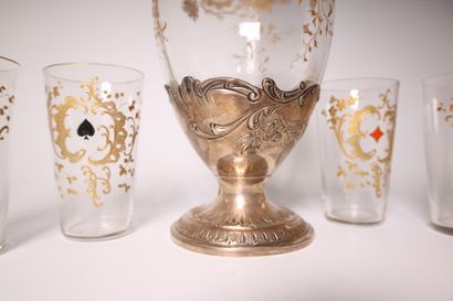 Silver-mounted crystal decanter (height 31...