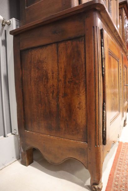 2-body sideboard in natural wood. 19th century....