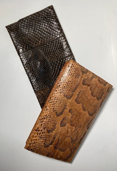 2 python skin pouches. (slight wear).