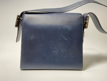 YVES SAINT LAURENT. Navy leather bag.