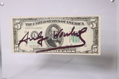 Andy WARHOL (1928 - 1987). Billet de 5 dollars...