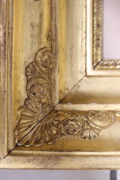 Framed engraving, 19th century gilded wood...