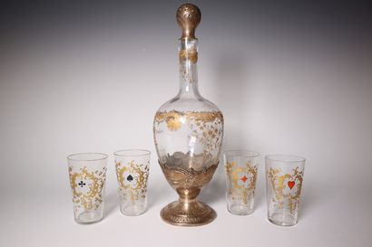 Silver-mounted crystal decanter (height 31...