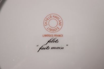 Ch. FIELD HAVILAND. Suite of 12 white, blue...