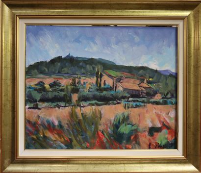 Félix VINCENT (1946). Hameau en Provence,...