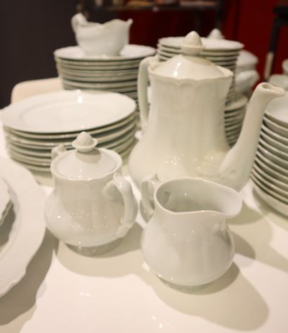 White Limoges porcelain dinner service.