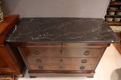 Commode en bois naturel et bois de placage,...