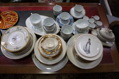 Set of porcelain tableware: 7 BERNARDEAU...