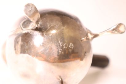 Small plain silver baluster pourer with pearl...