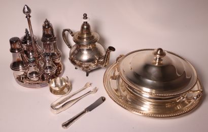 Silver-plated metal set, including: Vegetable...