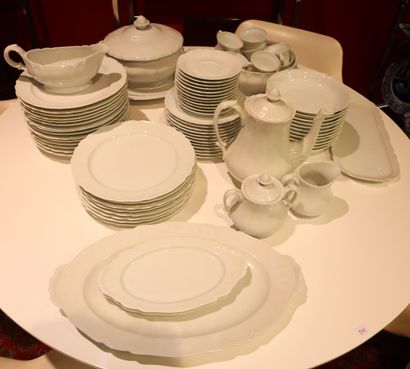 White Limoges porcelain dinner service.