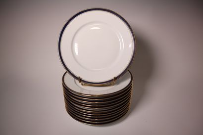 Ch. FIELD HAVILAND. Suite of 12 white, blue...
