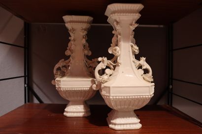 Pair of porcelain vases. 19th century (acc.)...