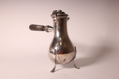 Small plain silver baluster pourer with pearl...