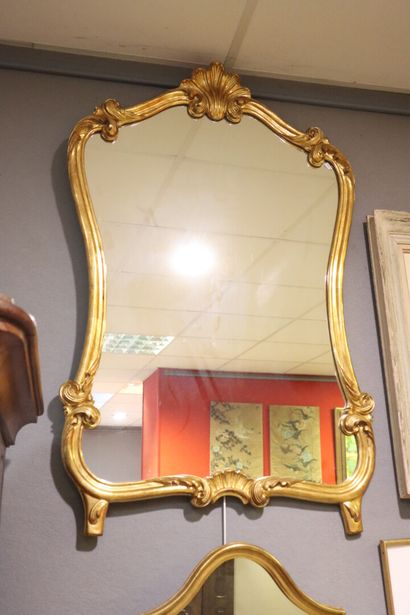 2 Louis XV-style mirrors, gilded frames....