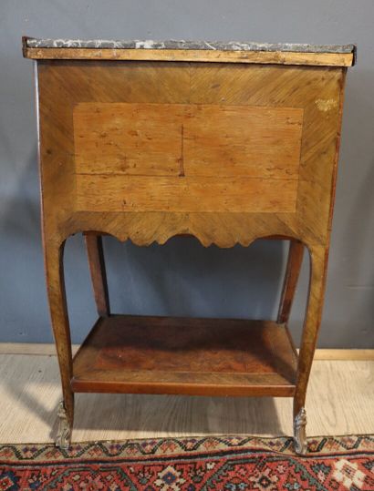 Bedside table in natural wood and veneer,...