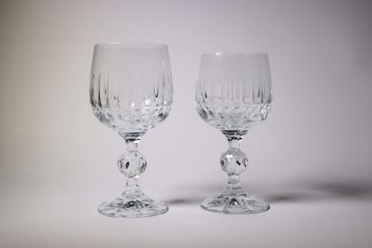 Set of chased crystal glasses, including:...