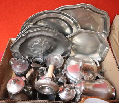 Pewter set: tea and coffee set, wine set,...