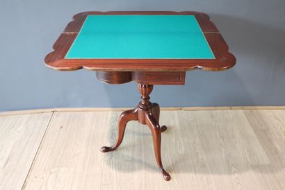 Natural wood games table, tripod base. Height...